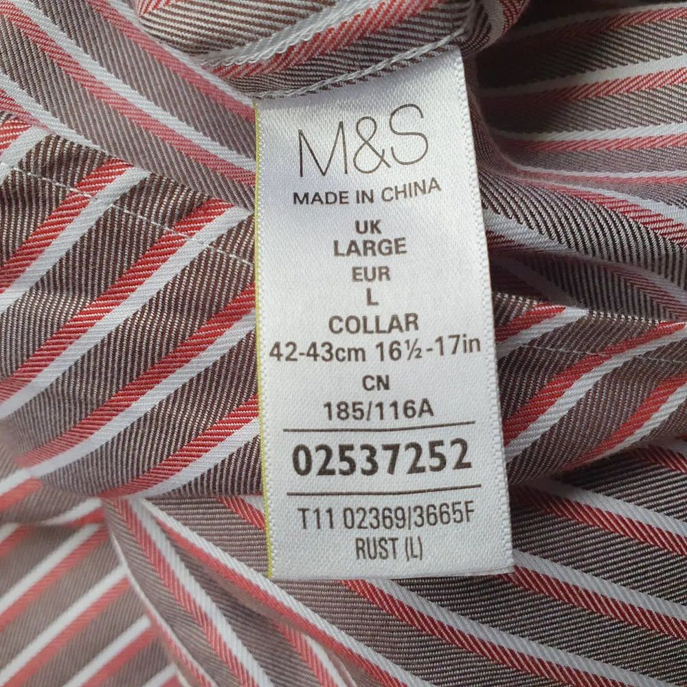 Mens Shirt Marks Spencer Collezione Long Sleeve Mulicoloured Stripes UK Large - Picture 6 of 7